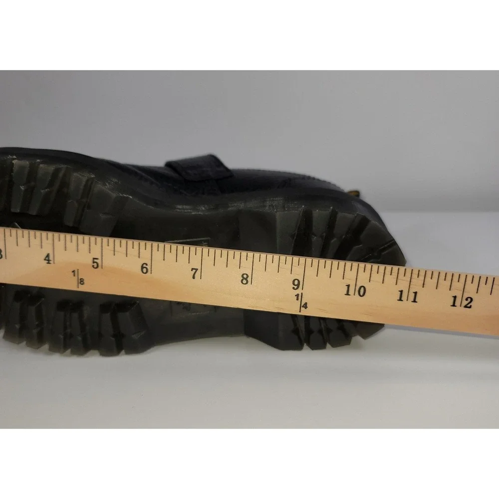 Dr. Martens Addina Flower Buckle Platform Mary Janes Black Milled Nappa Size 8